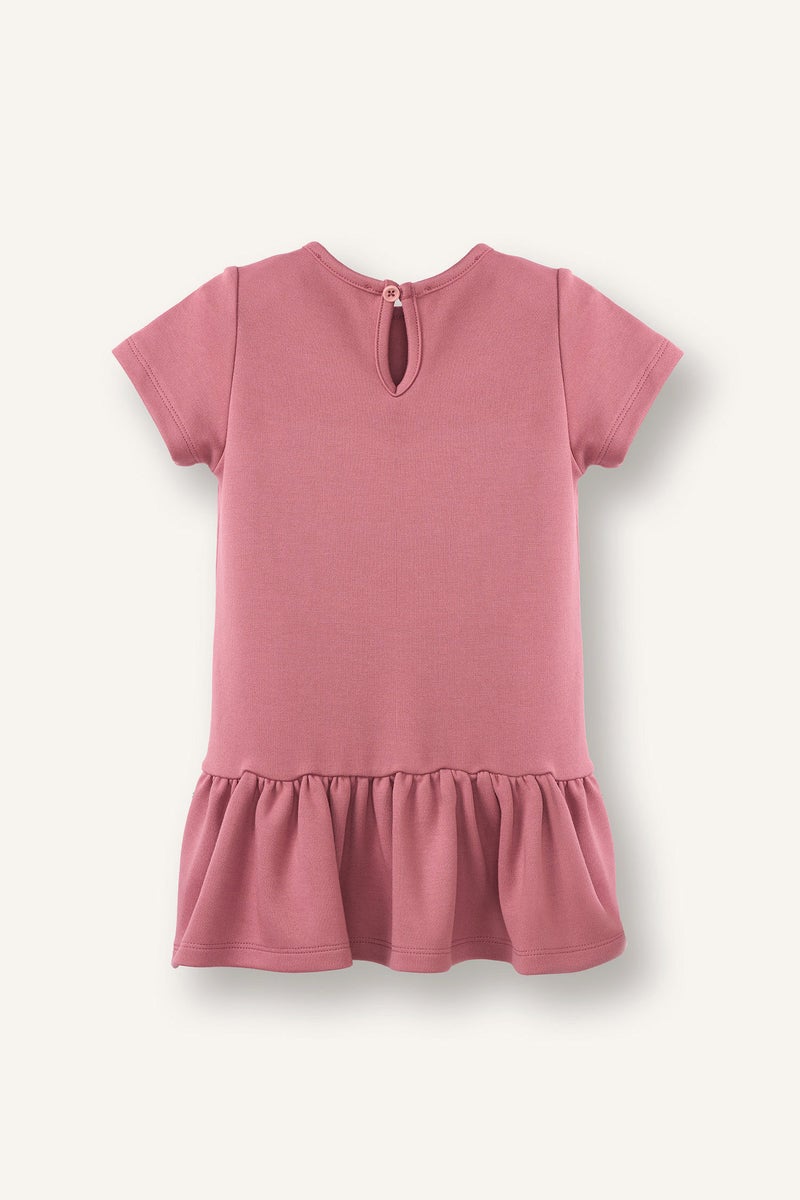 DeFacto Pink BabyGirl Girl Embroidered Short Sleeve Dress Casual - Image 2
